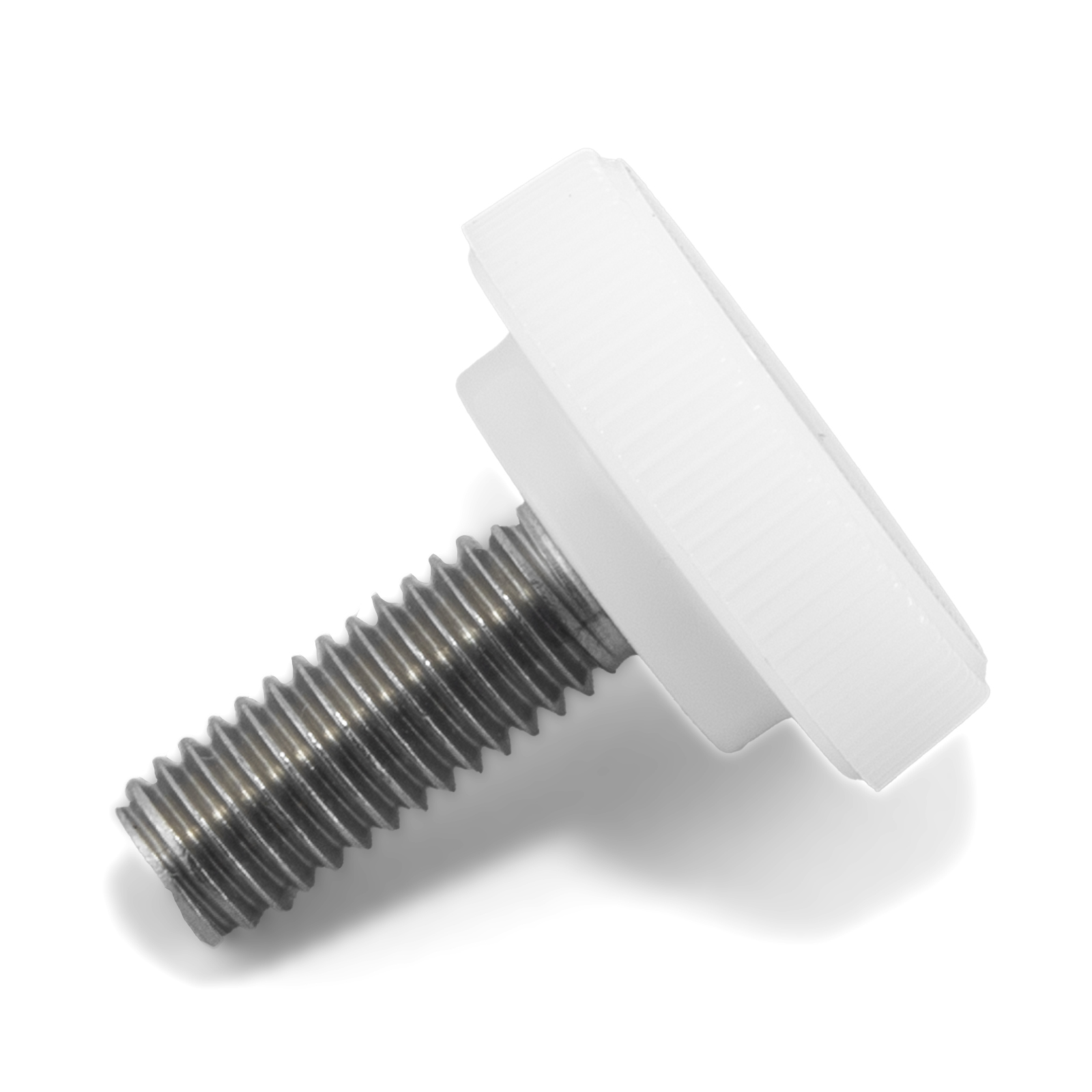 #10-32 X 1/2" White Knurled Round - Thumb Screw Depot®